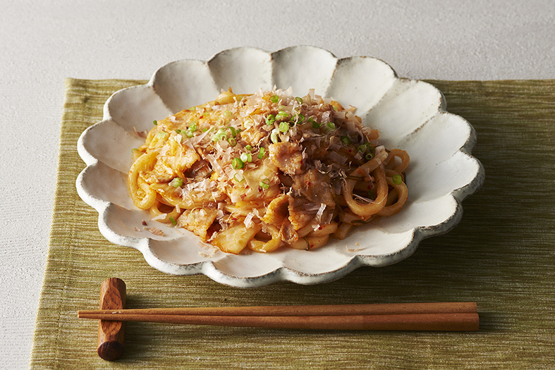 チャッチャッと 豚キムチ焼きうどん お漬物の美味しいレシピ お漬物の香味小夜子